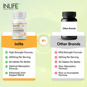 พรีเมี่ยม อินไลฟ์ กลูโคซามีน คอนดรอยติน เอ็มเอสเอ็ม คอลลาเจน ไทป์ทู ไฮยาลูโรนิก แอซิด วิตามินดี3 บอสเวลเลีย โรสฮิป เคอร์คูมิน แคลเซียม สำหรับผู้ใหญ่ - Product Image 6