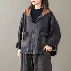 Vestes en jean mi-longues pour femmes sur mesure, vente en gros, quantité importante, motif uni, boutons en coton, couleurs personnalisées, logo - Product Image 5