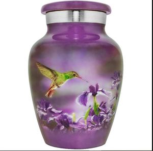 Urns Casket funerary urn ossuary cinerary Human <b>Memorial</b> Selling Cremation Urn pink flower Adult pet brass and Funeral Urns - Product Image 1