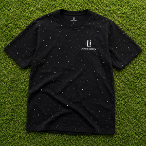 เสื้อยืดคอกลมสีดำประดับเพชรเทียมสำหรับผู้ชาย ทรงโอเวอร์ไซส์ สไตล์สตรีทแวร์ลำลอง แขนสั้น พิมพ์ลายกราฟิก ผลิตจากโพลีเอสเตอร์คุณภาพพรีเมียม - Product Image 6