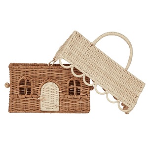 Wholesale High Quality Handcrafted Cottage House Shaped Rattan Storage <b>Basket</b> Suitable for Baby Nursery Storage - Product Image 1