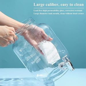 Mason Jar 4 Litres| Beer <b>Dispenser</b> | <b>Drink</b> <b>Dispenser</b> | Mason Jar | Glass Pitcher with tap | Spigot and Steel lid - Pack of 1 - Product Image 3