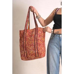 Bolso Tote de Algodón Kantha Estilo Boho Vintage, Bolso de Hombro Indio Hecho a Mano, Bolso Ecológico para Compras - Product Image 2