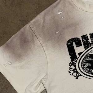 T-shirt graphique vintage délavé pour homme, imprimé vieilli, coupe oversize, streetwear décontracté, manches courtes, en coton tendance - Product Image 3