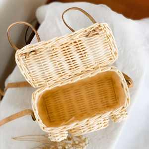 Mini sacs de cadeau d'excellente qualité pour enfants pour la fête d'anniversaire panier de sac de jouet d'appareil photo en rotin naturel fait main - Product Image 2