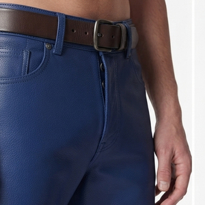 Pantalon de motard en cuir premium pour homme, taille mi-haute élastique, séchage rapide et respirant, personnalisable pour la course et le tourisme - Product Image 4