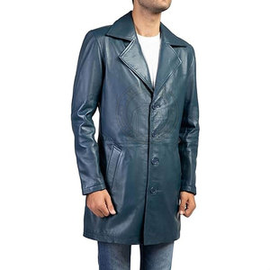 Gabardina Clásica de Cuero Genuino para Hombre - Ligera y Ecológica, Cómoda de Usar con Acabado Suave y Artesanía Refinada - Product Image 3