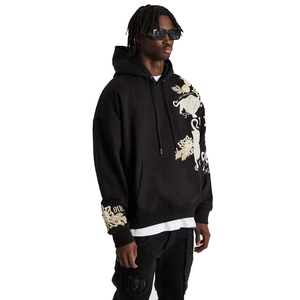 Fournisseur OEM en gros de vêtements streetwear – Sweat-shirts en coton épais à logo brodé personnalisé, coupe ample en molleton bouclette - Product Image 3