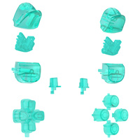 EXtremeRate Clear Emerald Green Full Button Set pour PS5 BDM-020 - Joysticks, Dpad, Trigger, Kit de remplacement des boutons d'action