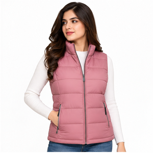 Doublure intérieure matelassée, fermeture sécurisée et coupe décontractée, gilet matelassé pour femme, confectionné en tissu extérieur résistant à l'eau, doux. - Product Image 1