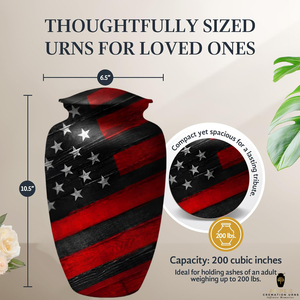 โกศบรรจุอัฐิสำหรับผู้ใหญ่ ขนาด 10 นิ้ว ทำจากอะลูมิเนียม ทนทาน เป็นมิตรกับสิ่งแวดล้อม สไตล์ยุโรปและอเมริกา ลายธงชาติอเมริกา - Product Image 5