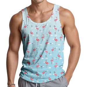 เสื้อกล้ามผู้ชายสีฟ้าอ่อน แห้งเร็ว เป็นมิตรกับสิ่งแวดล้อม สไตล์สตรีท โลโก้ด้านหน้า คอกลม แขนกุด ระบายอากาศได้ดี ผ้าถัก - Product Image 1