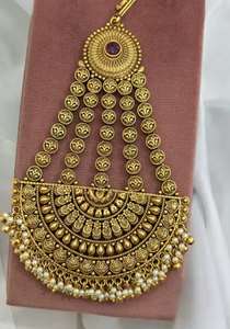 Pendientes de Cadena para el Cabello Chapados en Oro Tradicionales Inspirados en la Herencia Real, para Mujer, para Bodas, Estilo Vintage, Conjunto de Joyería - Product Image 2