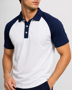 Chemise pour homme à manches courtes, tricotée, manches raglan, coupe décontractée, respirante, écologique, polyester/coton, boutonnée - Product Image 4