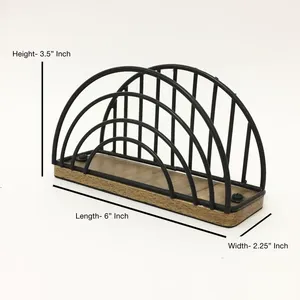 Vintage Handmade Wrought Iron Napkin Holder Antique Decorative Tissue Organizer Rustic Dining Table Stand Farmhouse <b>Kitchen</b> - Product Image 1