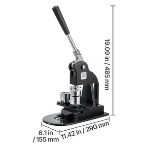 Macchina Ergonomica per Creare Bottoni a Forma di H 1 Pollice Set di 500 Pezzi per Creazione di Spille con Taglierina Circolare, Chiavi Esagonali e Libro Magico - Product Image 5
