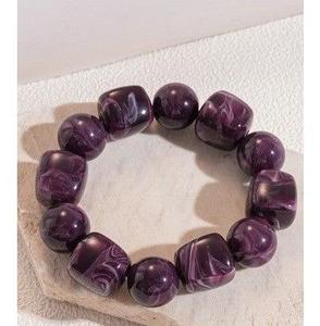 Bracelets longs à perles à double trou en résine, cordon élastique réglable, faits main, pour un style sans effort, vente en gros - Product Image 1