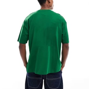 Men's <b>Tshirts</b> Streetwear Custom logo High Quality 100% Cotton Drop Shoulder Blank Heavyweight Crew Neck T-shirts - Product Image 1