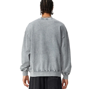 Custom <b>Men</b> Women Acid Wash Sweatshirt Oversized Vintage Crewneck Streetwear OEM ODM Factory Supply - Product Image 4