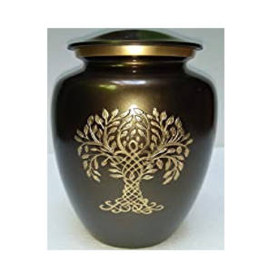 Urnas de cremación de latón de artesanía india con diseño de Rosa acabado en níquel y azul para urna de cenizas humanas - Product Image 2