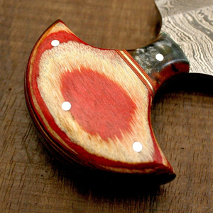 Couteau à pizza multi-usages en acier inoxydable Damas, manche en bois, lame pleine longueur, écologique, artisanat en acier - Product Image 4