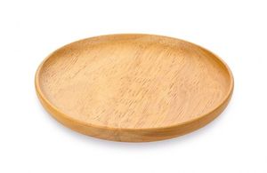 Plateau de service rond en bois, design classique, plateau alimentaire durable en bois et résine pour le petit-déjeuner de mariage - Product Image 3