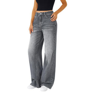 Jeans de pierna recta de alta calidad para mujer, pantalones vaqueros de corte holgado y relajado, pantalones de mezclilla de moda, estilo casual, streetwear, jeans de pierna ancha para mujer, venta al por mayor. - Product Image 5