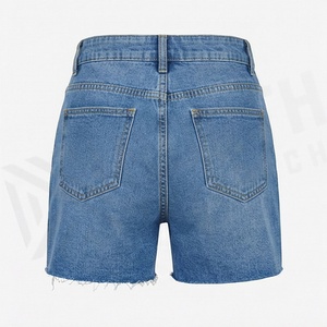 Fashion Women High Rise <b>Denim</b> Shorts Customized Color <b>Stretch</b> Fabric Jeans Side Split Pants Summer Casual Streetwears - Product Image 2