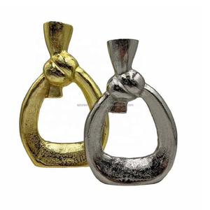 Azora Industries Vase de table moderne chaud Vase à fleurs en aluminium moulé deux tons antique avec vase à fleurs en aluminium moderne polonais - Product Image 3