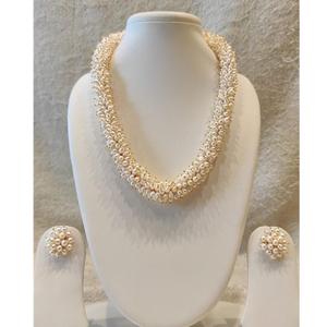Stylish Trendy Brass Silver Plated CZ Zircon Long <b>Pearl</b> <b>Necklace</b> & <b>Earring</b> <b>Set</b> for Women-Party Gift Wedding Jewelry - Product Image 1