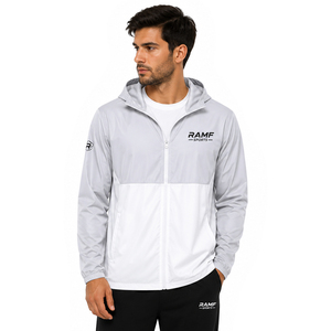 เสื้อแจ็คเก็ตผู้ชาย RAMF SPORTS แบบกันลม สีสันตัดกัน พร้อมฮู้ดถอดได้ ปิดด้วยซิป เหมาะสำหรับใส่ลำลองในฤดูใบไม้ร่วง - Product Image 3