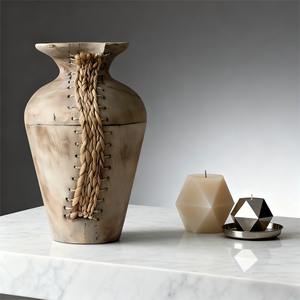 Vase en bois naturel 100% léger, artisanal et classique, designs personnalisés, marque Multi Craft, arrangement floral, salon - Product Image 6