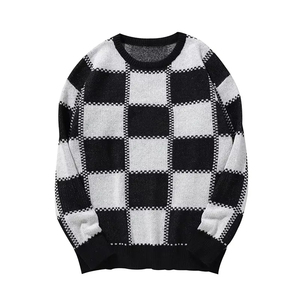 2026 <b>Men's</b> Striped Knitted <b>Pullover</b> Sweater Long Sleeve Regular Fit Single Button Closure Navy Red White Color Knitted Sweaters - Product Image 2