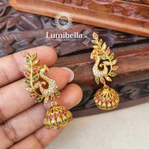 Peacock Dangle Earrings-Fashion Statement Jewelry - Product Image 1