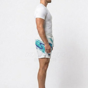 Shorts de basketball décontractés premium à taille mi-haute, 100 % coton, maille respirante, séchage rapide, avec cordon de serrage, service OEM pour hommes - Product Image 6