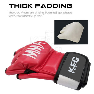Guantes de Piel para Kick Boxing y MMA, Cómodos, Transpirables, que Absorben la Humedad, con Correa Ajustable para la Muñeca que Brinda Estabilidad - Product Image 2
