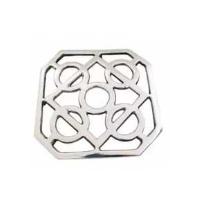 Elegant Silver Fish Metal Trivet Round Textured Scale Design Heat Resistant Pot Stand Heavy Duty Kitchen <b>Table</b> <b>Protector</b> Tool - Product Image 6