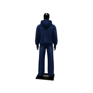 Navy Blue Washed <b>Full</b> <b>Zip</b> <b>Hoodie</b> Tracksuit Men Custom Logo Two Piece Casual Streetwear Jogging Suit Relaxed Fit Sportswear Whole - Product Image 2