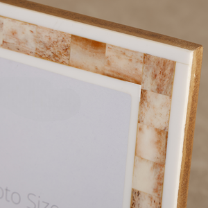 Bulk Wholesale Indian Handmade Bone Inlay Rectangular <b>5x7</b> Picture <b>Frame</b> Natural Tan Geometric Tabletop <b>Frame</b> - Product Image 3