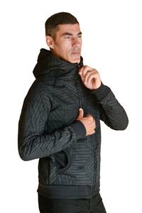Sudadera con Capucha y Cierre para Hombre, Estampado Geométrico, Corte Regular, Informal, para Otoño, 100% Poliéster, Tejido Transpirable - Product Image 6