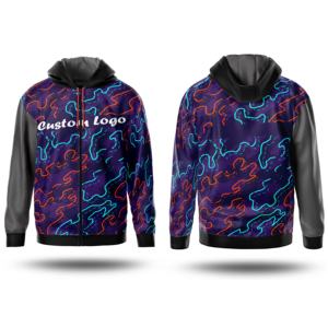 Sweat-shirts à capuche brodés par sublimation, en molleton mélangé polyester-coton, pour l'hiver, pull-over imprimé sur mesure, haute qualité, pour hommes, élégants - Product Image 5