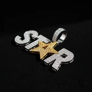 Élégant Pendentif Breloque Glace en Moissanite et Perle d'Eau Douce, en Argent Sterling 925 Plaqué Or et Argent, Bijoux de Créateur Hip Hop - Product Image 4