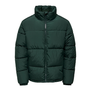 Chaqueta Acolchada Verde Oscuro para Hombre, Abrigo de Invierno Cálido y Grueso, Casual, con Cuello Alto y Manga Larga - Product Image 4
