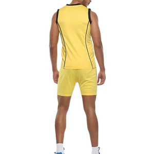 Ensemble Maillot et Short de Volleyball Jaune pour Homme – Débardeur Sans Manches, Taille Élastique, Anti-Transpiration, Tenue de Sport d'Été, Personnalisation Frontale pour Équipe - Product Image 2