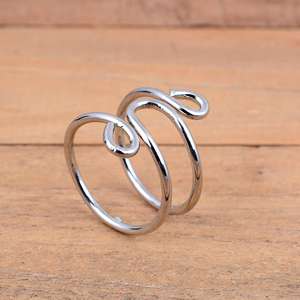 SHYAM JEWELRS Twisted Cable Pattern 925 Silver <b>Wrap</b> Ring Handmade Adjustable Double Band Finger Splint Luxury Unisex <b>Wedding</b> - Product Image 5
