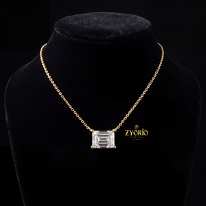 Collar con Colgante de Diamante Cultivado en Laboratorio con Corte Esmeralda, Plata de Ley 925, Certificado IGI, Joyería Minimalista para Mujer, Regalo - Product Image 4