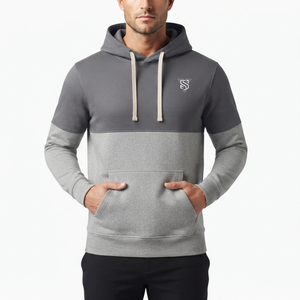 Sudadera con Capucha para Hombre, Color Sólido, Mezcla de Algodón y Poliéster, Felpa Francesa, Ropa Casual de Otoño con Bolsillo Delantero y Logotipo Bordado - Product Image 6