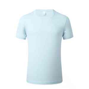 T-shirt personnalisé 100 % polyester tricoté à séchage rapide, col rond, pour jogging, vente en gros, manches courtes - Product Image 1