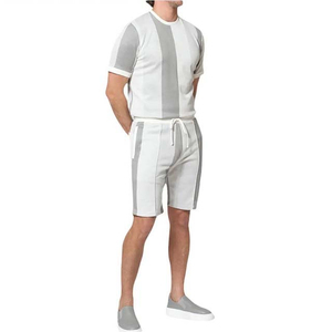 Men's Plus Size Thermal 2-Piece Summer Casual Shorts <b>Sets</b> with Crew Neck Shirts Track Suit & Jogging Loungewear 100% Cotton - Product Image 3