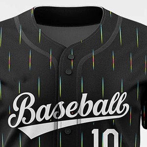 Maillot de baseball personnalisé, design par sublimation, vente en gros de maillots de baseball, uniforme de baseball à deux boutons - Product Image 6